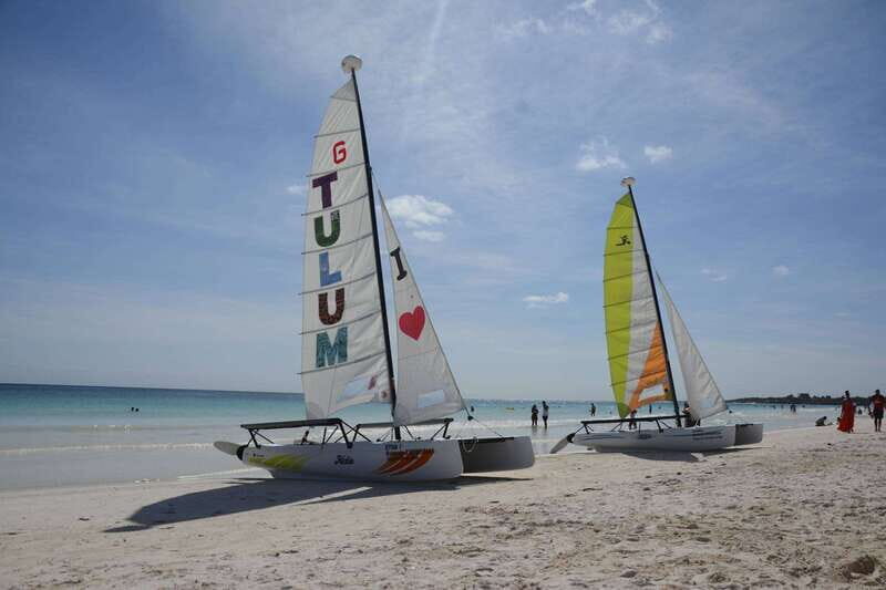 Tulum: Private Snorkel and Sailing Experience - The first sail: views of clear water and the Castle in Tulum