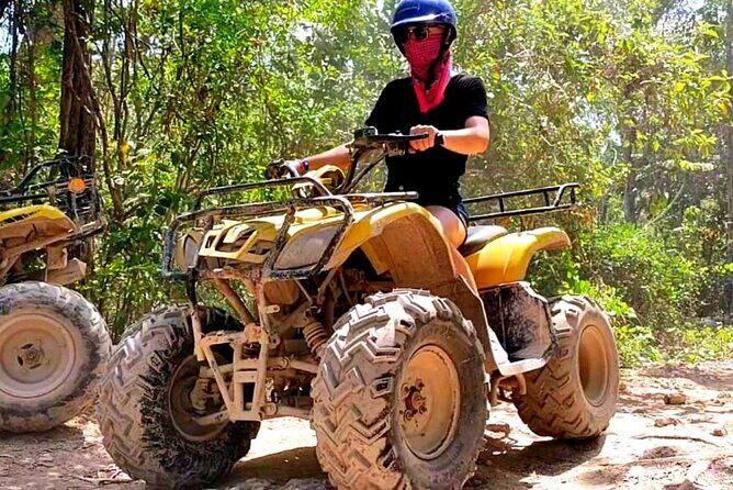 Tulum pyramids + ATV + 3 Ziplines + Rappel + Cenote + Lunch - Cenote Swim Under Ground: Life Jackets Help, Depth Matters