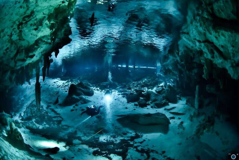 Tulum : Scuba in 2 cenotes including a deep one Pit Dos Ojos - Dos Ojos: Limestone Formations, Bat Cave Areas, and Light Play